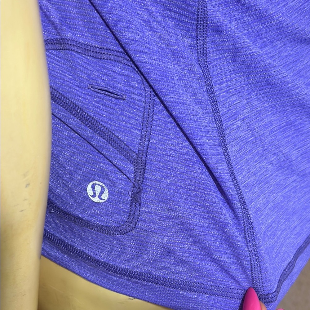 Lululemon Athletica Purple Fitted Short Sleeve Shirt Size 4 - Picture 5 of 7